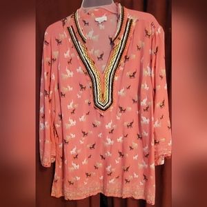Pink Long Sleeve Blouse